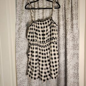 Torrid Challis Tie Straps Romper Gingham Print Size 1 (1X)